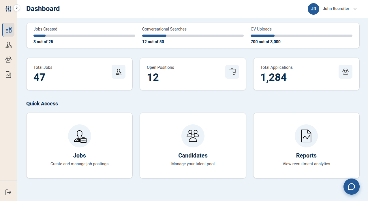 TalentaHire Dashboard